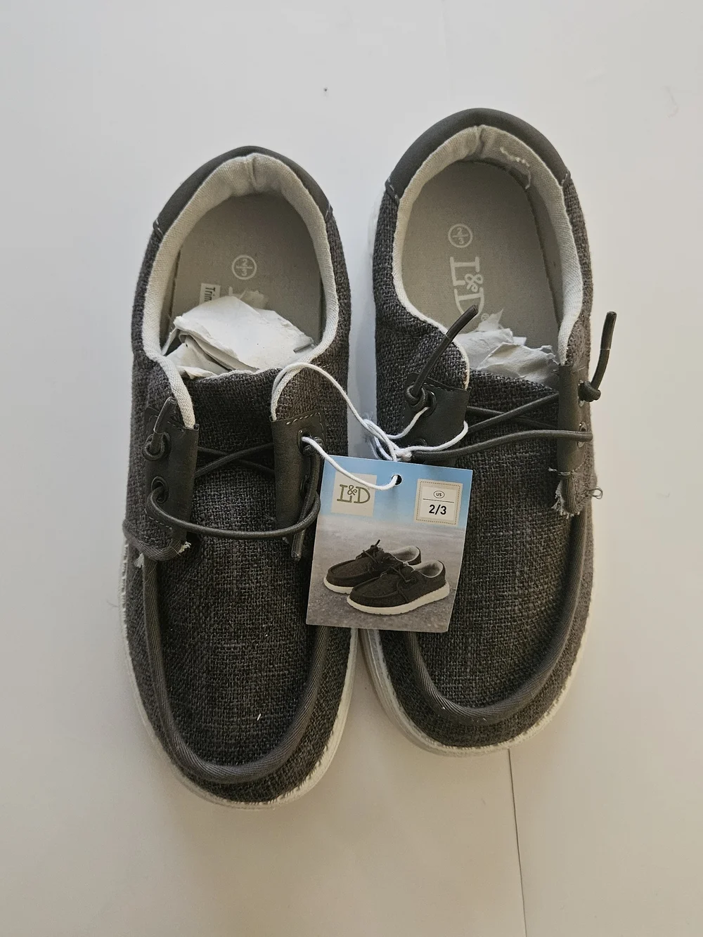 Kids Gray Canvas Casual Shoes NWT